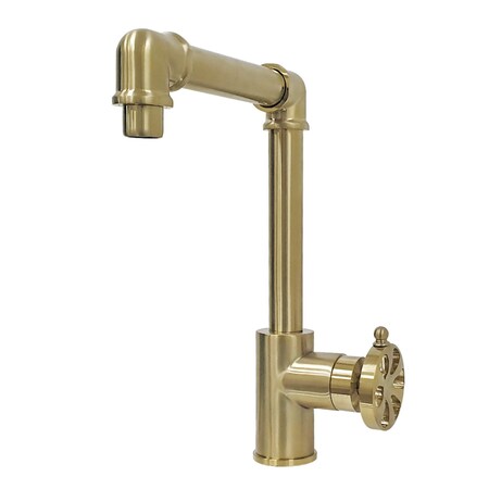 Kingston Brass KS144RXBB Single-Handle Bathroom Faucet with Push Pop-Up, Brushed Brass KS144RXBB